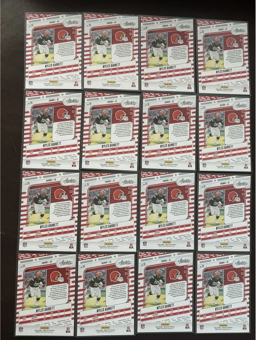 Myles Garrett 2024 Panini Absolute Football Collection 64 NFL Near Mint Lot